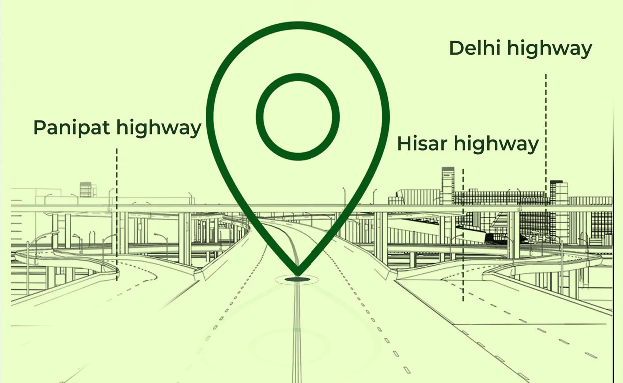 JOP Palms Sector 28 Rohtak location map and connectivity